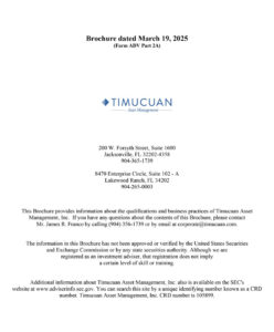 Timucuan Brochure cover photo