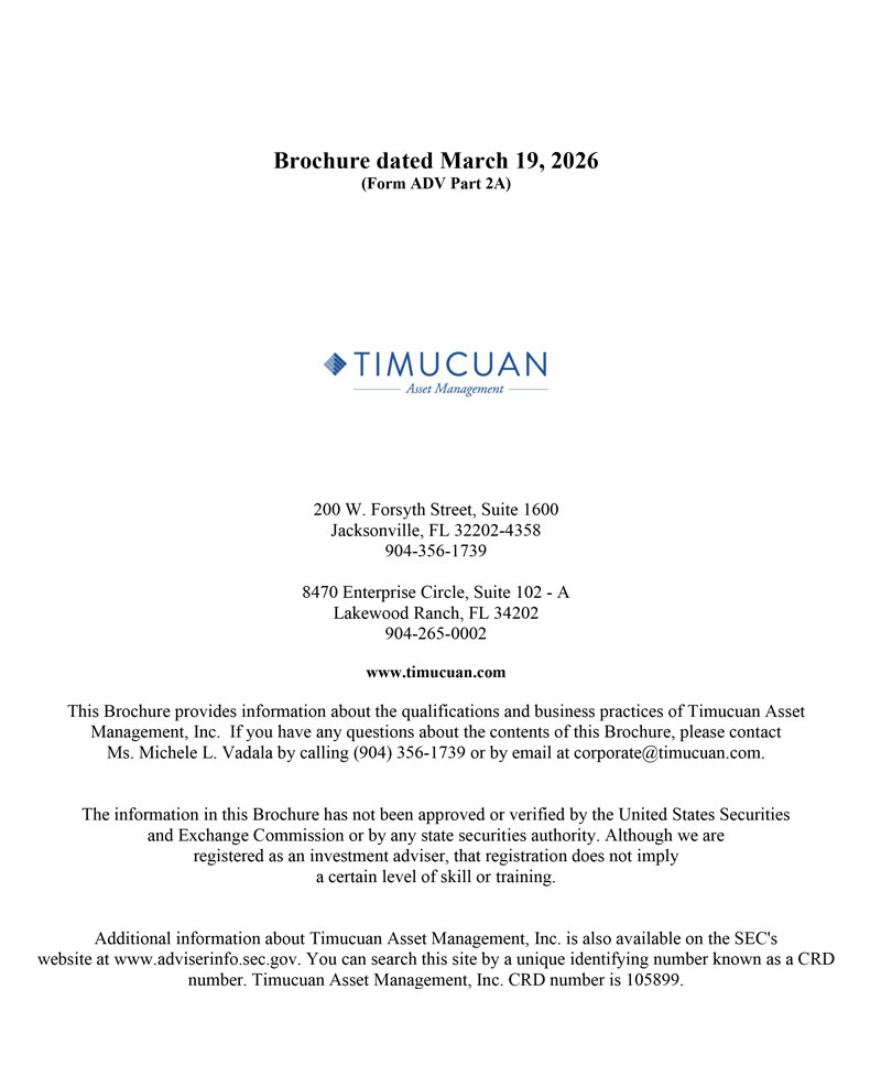 Cover photo of Timucuan brochure