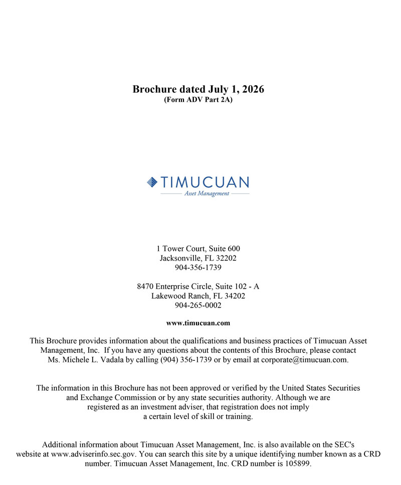 Cover photo of Timucuan brochure